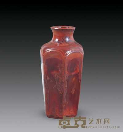 清中期 搅料六棱瓶 高13.5cm